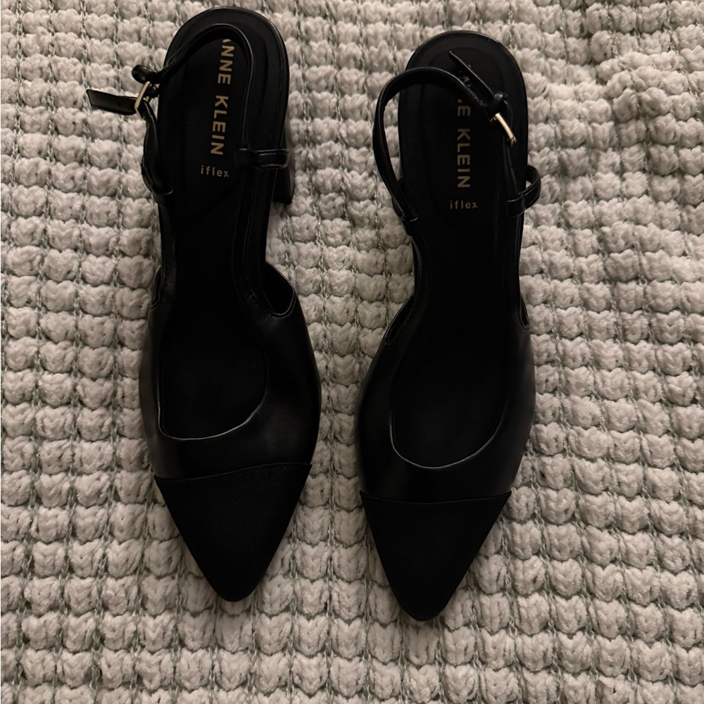 Anne Klein Black Slingback Heels